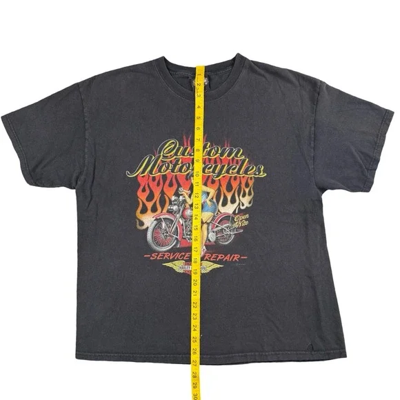 Harley Davidson Pin Up Girl Flame T Shirt Augusta GA XL 2011 - Picture 7 of 7